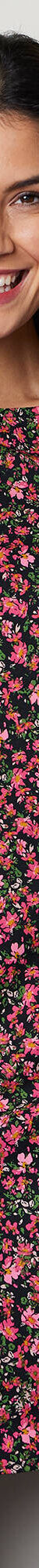 Robe droite manches 7/8ème imprimée (noir / framboise) Robe droite manches 7/8ème imprimée (noir / framboise)